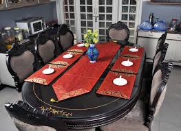 Easter Table Decor Kitchen Dining Bar Table Runners With Mat Maroon Place Mats Tablecloths 7 Pcs Set Easter Table Decorations Dining Table Decor Kitchen Decor