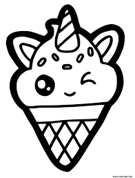 More images for dessin kawaii facile glace » Coloriage Une Creme Glace Licorne Kawaii Dessin Licorne A Imprimer