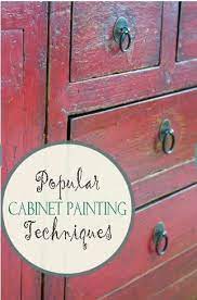 The technique is the same as for the primer — use even strokes with the brush and finish the stroke back into the wet paint and feather out the edges. Popular Cabinet Painting Techniques Painting Cabinets Painted Furniture Paint Furniture