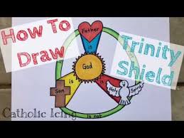 How To Draw The Trinity Shield For Kids And Free Coloring Page Catholic Education Catholic Trinity