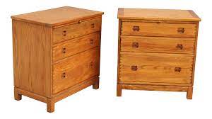 Add a splash of color and rustic charm with our kirby rustic reclaimed wood 3 drawer nightstand. Mid Century Blonde Wood 3 Drawer Nightstands A Pair Chairish