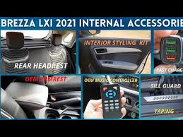 The design incorporates an approach angle of 37 degrees, ramp breakover angle of 28 degrees and departure angle of 49 degrees. Brezza Lxi 2021 Internal Accessories Rear Headrest Installed Armrest Styling Kit The Carrush Youtube