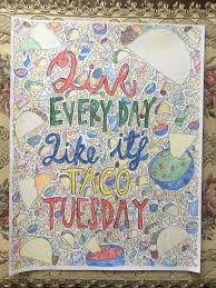 Coloring Page Taco Tuesday By Kimmorgancummingsart On Etsy Coloring Pages Etsy Color