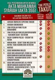 Seksyen 2 dalam akta tersebut juga menjelaskan hanya orang islam yang boleh dibicarakan dan dihukum di mahkamah ruu pindaan akta 355 sama sekali tidak terpakai kepada golongan bukan islam kerana akta itu sendiri menjelaskan bahawa ia hanya. Ruu355 Pro Contra Yang Anda Patut Tahu Ameno World