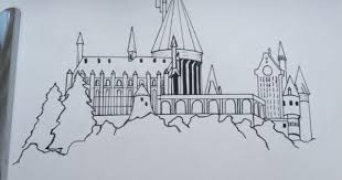 Cartoon drawing slytherin drawing step by step hogwarts castle floor plan. Hogwarts Castle Drawing Easy Simple Hogwarts Drawing Novocom Top