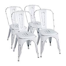 Ports in kuwait where shipments might be delivered stainless steel chair furniture: Buy Furmax Metal Chairs Indoor Outdoor Use Stackable Chic Dining Bistro Cafe Side Chairs Set Of 4 Distressed White Online In Kuwait B01n63abcu