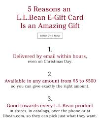 The outside is inside everything we make. 5 Reasons To Send An L L Bean E Gift Card L L Bean Email Archive