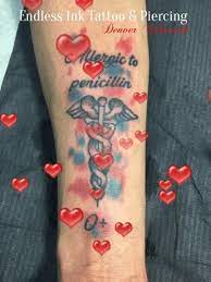 Medical Alert Ink Tattoo Tattoos Tattoo Shop