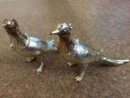 Metal Bird Salt And Pepper Shakers Vintage W B Mfg Co C116 Silver Plated Pheasant Bird Salt Pepper Shaker Silver Plate Vintage Salt And Pepper