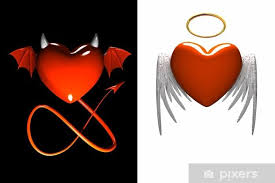 Adesivo Cuore Rosso Diavolo E Cuore Rosso Angelo Con Le Ali Isolate Pixers Viviamo Per Il Cambiamento Tatuaggi Cuore Rosso Tatuaggi Con Disegni Di Cuore Angeli