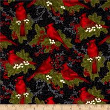 Northcott Cardinal Woods Flannel Cardinals Black Multi From Fabricdotcom Designed By Deborah Edwards For Christmas Quilt Patterns Flannel Fabric Panel Quilts