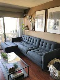 Originally From Apt2b This Navy Sectional Sofa Is Now Listed At Over Half Off The Original Price You Decoracao Da Sala Arquitetura E Decoracao Design De Casa