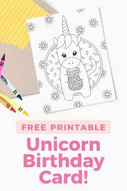 Create & design greeting cards to print or send online as ecards. Printable Unicorn Birthday Card Design Eat Repeat