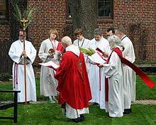 Palm sunday is the sunday before easter that begins the holy week. Palm Sunday Wikipedia