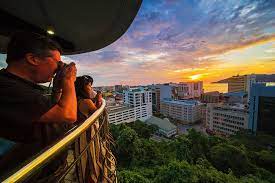 Sunset from signal hill observatory tower, bukit bendera, kota kinabalu. Top 20 Things To Do In Kota Kinabalu 7 View Kk From The Signal Hill Observatory Tower Blue Kinabalu Travel Agency Sdn Bhd