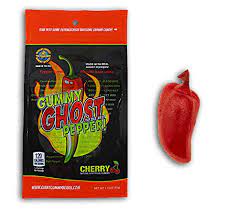 The ghost pepper, also known as bhut jolokia (which literally means bhutanese chilli in assamese), is an interspecific hybrid chili pepper cultivated in northeast india. Amazon Com Ghost Pepper Insane Heat Gummy Candy Cherry Flavored Ghost Pepper Candy Made With Real Ghost Pepper Chile Shaped And Hot 1 75oz Retail Bag Grocery Gourmet Food