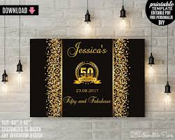 Backdrop Black And Gold Diy Party Decorations Pin On Birthday Invitations