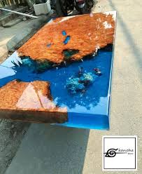 Epoxy Resin Transparent Coffee Table Handcrafted Custom 3d Fish Draw Most Beautiful Table Made To Order Epoxy Resin Wood Resin Crafts Epoxy Wood Table