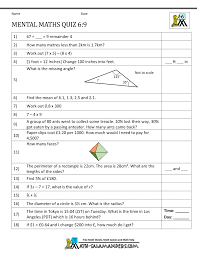 Key stage 2 year 6, united states : Mental Maths Tests Year 6 Worksheets