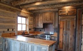 Small Log House Kitchen Rustic Kitchen Cabinets Reclaimed Kitchen Cabinets Custom Built Kitchen Cabinets