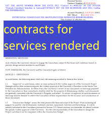 Do you like the services of your plumber or the warm welcome of the restaurant nearby? Free Contracts For Services Rendered Doc And Pdf Format Car Insurance And Sample Contracts