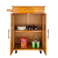 Hobbyn Kitchen Trolley Cart Modern Rolling Kitchen Trolley Cart W Drawer Wine Rack Stainless Steel Table Top Kitchen Furniture Storage Stainless Steel Table