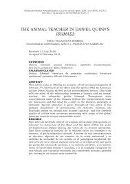 PDF) The Animal Teacher in Daniel Quinn's Ishmael.