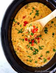 Top your bowl of white chicken chili with crushed tortilla chips for a satisfying crunch. Creamy White Chicken Chili Crockpot Version Spend With Pennies