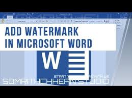 How To Add Watermark In The Microsoft Word Document Youtube Microsoft Word Document Words Microsoft Word