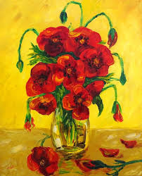 Préférant souvent l'esthétique, les futures mariées peuvent aussi choisir de respecter le langage ce ne sont pas forcément des fleurs nobles qui sont choisies : Tableau Peinture Sur Toile A L Huile Tableau Coquelicot Fleurs Peinture Couteau Bouquet De Fleurs Un Grand Marche