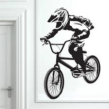 Get a bmx tattoo that signifies your general love of bmx rather than a company. Bmx Bike Bikes Biker Kids Tattoos Vinyl Wall Mural Home Decor Vinyl Stickers Wall Mural Wall Mural Vinyl Stickersvinyl Wall Aliexpress