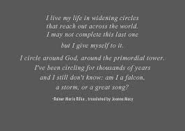 I Live My Life In Widening Circles Rilke Poetic Words Words Rilke Poems