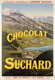 Bad St Moritz Les Bains La Suisse Illustree Par Le Chocolat Suchard Anonyme 1908 Circa Vintage Posters Vintage Travel Posters Swiss Chocolate