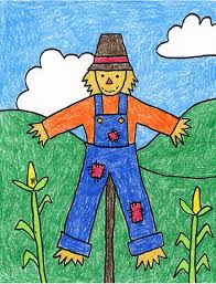 How to Draw a Scarecrow: Easy Step-by-Step Art Lesson for Kids