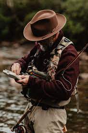 Bill Oyster Of Oyster Bamboo Fly Rods In A Stetson Hat And Stetson Knit Pullover While Getting Ready To Fish H In 2021 Fishing Photography Fly Fishing Fishing Pictures