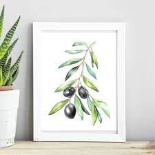 Olive Branch Print Of Watercolor Painting Digital Download Etsy In 2020 Etsy Art Prints Watercolor Paintings Olive Leaf