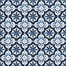 Patterned tiles add bold good looks and personality to the house. Navy Blue Medallion Cement Tile Traditional Wall And Floor Throughout Blue Floor Tile Blue Tile Floor Navy Blue Bathrooms Blue Medallion
