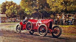 1913 Elgin National Trophy Grant S Isotta Peter Helck Car Illustration Antique Cars Types Of Races