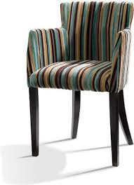 Sky Blue And Gold Stripe Fabric Upholstered Armchair Armchairs Luxury Dining Chair Fabric Dining Chairs Dining Chairs