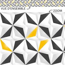 Plinthe Decorative En Pvc Facile A Decouper Et A Poser Motif Origami Jaune Origami Motif Scandinave Toile De Verre