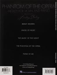 Phantom of the opera one piano 2019. The Phantom Of The Opera Medley For Violin And Piano Violin Book With Piano Accompaniment Amazon De Stirling Lindsey Lloyd Webber Andrew Fremdsprachige Bucher
