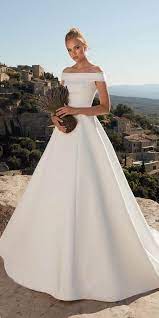 24 Satin Wedding Dresses For The Minimalist Bride Wedding Dresses Guide Simple Bridal Gowns Wedding Dresses Satin Wedding Dresses