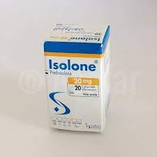 Prednisolone 20 mg tablet is a corticosteroid which is used to relieve swelling in various conditions like arthritis and allergic disorders. Isolone 20 Mg 20 Cp Eff Sec Asafar Net Ø£Ø³Ø§ÙØ§Ø±
