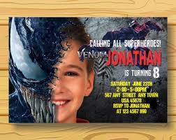 Venom Birthday Invitation: Superhero Party (digital File)