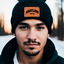 Buy Maryland Engraved Leather Patch Beanie State Pride Beanie Christmas  Gift Online in India