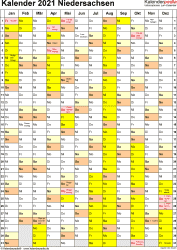 Dein kalenderblatt, dein heutigens motto: Kalender 2021 Niedersachsen Ferien Feiertage Pdf Vorlagen