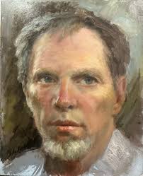 This is the finished self portrait from one I posted earlier that I started  outdoors looking in the mirror. I spent an hour or so finishing it today.