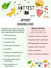 The hype surrounding this year's triple j hottest 100 has well and truly begun. Hottest 100 Drinking Game 2017 Triplej