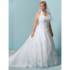 White Beaded Lace Halter Top Wedding Dress Plus Sizes Woman Bridesmaid Dresses Plus Size Wedding Dresses Plus Size Top Wedding Dresses