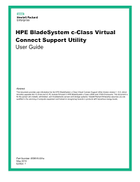 Hpe Bladesystem C Class Virtual Connect Support Utility User